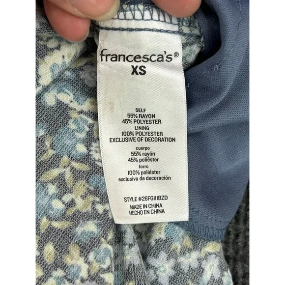 NWT Francesca's Alexa Ditsy Floral Print Jumpsuit XS Wide Leg Spring Easter Boho - Picture 15 of 16